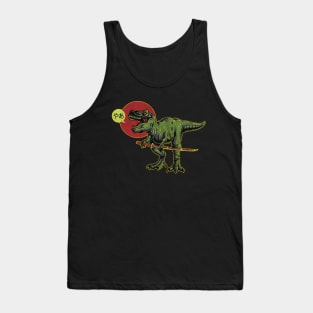 Retro Japanese T-Rex Said "Hi" Tank Top